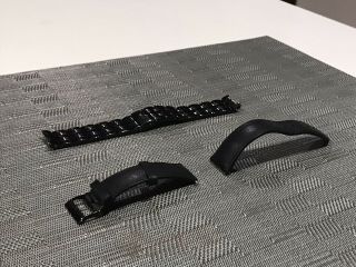 Guess Black Men Watch " Bracelet & Leather Strap " Only For U13009g1 Model