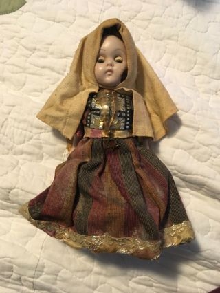 Vintage Vogue Ginny Doll Jewish Girl W Star Of David Jointed Legs 8 Inches Tall