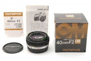 Rare Almost Olympus Om System Zuiko Auto - S 40mm F/2 Pancake Lens Japan
