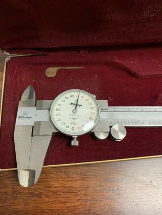 Mitutoyo Dial Caliper No.  505 - 623 Stainless Hardened vintage japan.  001 