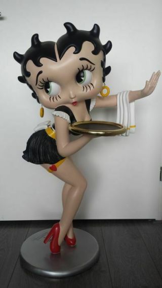 Extremely Rare Betty Boop Lifesize Sexy Waitress In Black Dress Figurine Statue