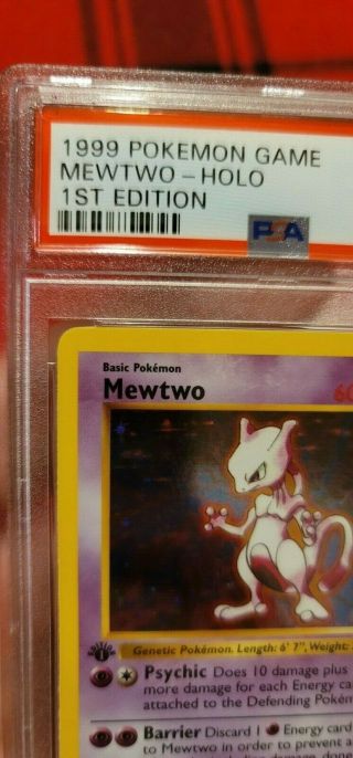 1999 Pokemon Base Set 1st Edition Shadowless Holo Mewtwo 10 PSA 9 6