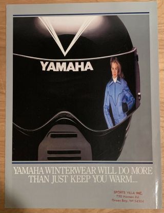 Rare Vintage 1980s Yamaha Snowmobile Clothing Sales Brochure Srx Enticer Maxim
