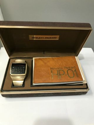 Hewlett Packard Rare Hp - 01 Calculator Watch Gold - Filled Bezel Complete