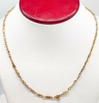 Antique Victorian 1800s $5000 24k Yellow Gold Nugget 17 " Necklace Rare