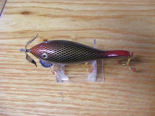 Contemporary C Hines Heddon Style Spindiver Lure in Black Gold Scale 2