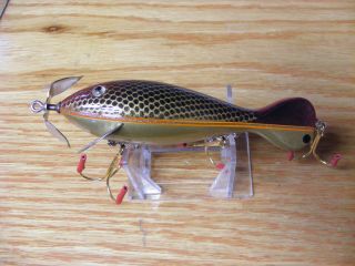 Contemporary C Hines Heddon Style Spindiver Lure in Black Gold Scale 3