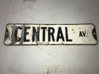 Old Antique Central Ave Retired Street Sign Vintage Man Cave 24 X 6 Heavy Metal