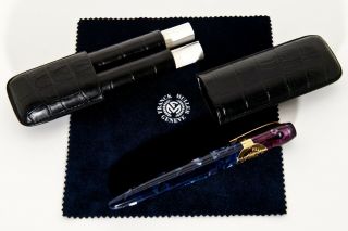 Rare Omas For Franck Muller Blue Cigar Celluloid Rollerball Pen - 1994