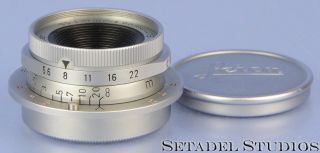 Leica Leitz 28mm Summaron F5.  6 Snoox Sm Screw Mount Lens,  Caps Late Rare