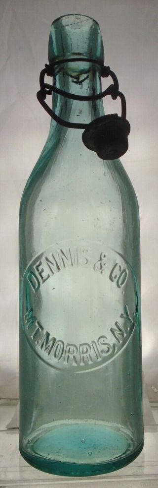 Dennis & Co.  Mt.  Morris,  York Antique.  Blob Top Pint Beer Bottle.