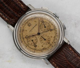 Vintage Movado M95 Pulsations Chronograph Wristwatch 37mm Steel Rare NR 2