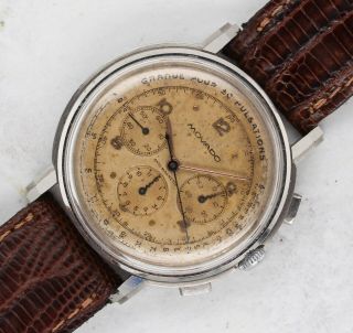 Vintage Movado M95 Pulsations Chronograph Wristwatch 37mm Steel Rare NR 3
