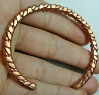 Rare Ancient Viking Bracelet Bronze Twisted Artifact Authentic Openwork