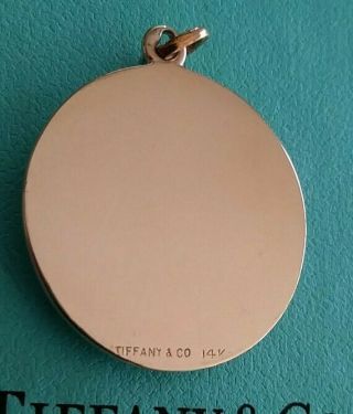 TIFFANY & CO VINTAGE 14K SOLID GOLD SAINT CHRISTOPHER PENDANT RARE COLLECTABLE. 5