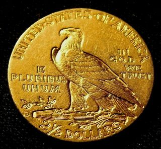 1911 - D Indian Head Gold Coin $2.  50 Rare Key Date Gold Quarter Eagle Weak D Xf,