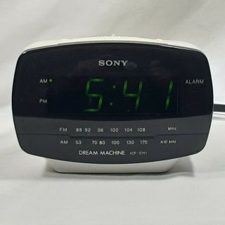Sony Dream Machine Icf - C111 Am Fm Alarm Clock Radio White Snooze Sleep
