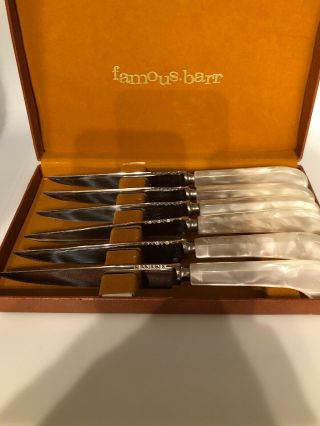 Sheffield Mother Of Pearl And Stainless Set Of 6 Serrated Knives