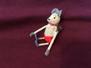 Rare 1930s Schuco Windup 1930 Mickey Mouse Tumbling Wind - Up Tin Figure