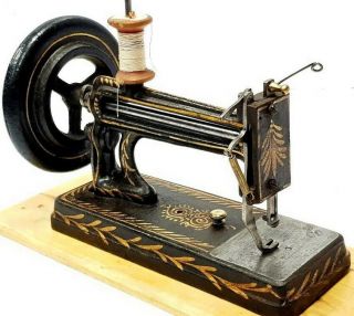 Gem Very Rare & Antique Miniature Sewing Machine Unknow Circa 1890 Nähmaschine