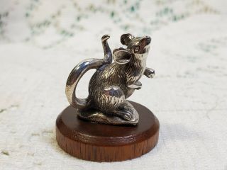 Vintage Kirk Stieff Sterling Silver Miniature Sculpture - Mouse W/box