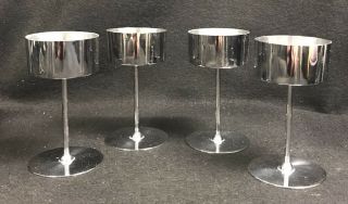 Rare Set Of 4 Revere Manhattan Norman Bel Geddes Chrome Cocktail Cups Art Deco