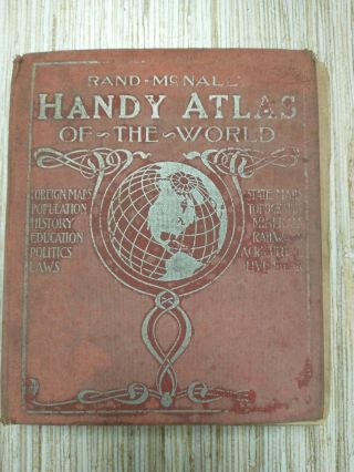 Antique Rand Mcnally Handy Atlas Of The World 1922