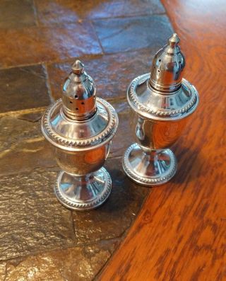 Vintage Sterling Silver Salt And Pepper Shakers With Glass Liners By Duchin