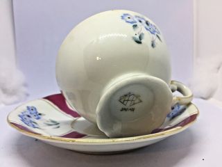 Vintage Hand - painted Mini Tea Cup and Saucer HB in diamond signed Made in Japan 3