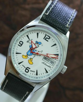 Citizen Mickey Mouse Donald Duck Day Date 21 Jewels Automatic Men 