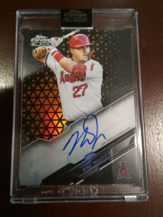 Mike Trout 2020 Topps Chrome Black Auto Orange Refractor 08/25 Angels Ssp Rare