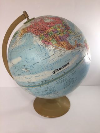 Vintage Globemaster 12 " Diameter World Globe Raised Map