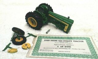 Rare Nolt 1 Of 500 John Deere 420 1/16 Tractor Farm Toy Parts Or Restore