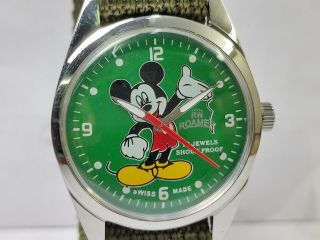 Vintage Roamer Mickey Mouse Dial Mens Mechanical Handwinding Wrist Watch Vg70