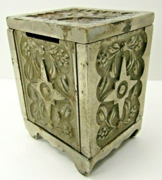 Antique Cast Iron Treasure Safe Form Still Bank J&e Stevens