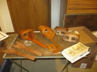 Vintage Antique Wood Stereoscope Viewer Parts Only,  18 Viewer Cards