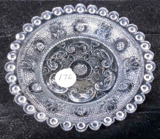 Rare Antique Pressed Lacy Glass Cup Plate,  Lr 176,  Midwest,  C.  1835
