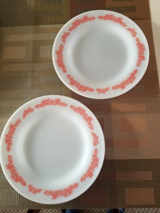 Rare Pyrex Dinner Plates Set Of 2 Orange Flowers