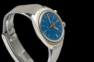 Vintage Omega Chronostop Driver Rare Blue Dial Men ' s Wrist Watch 1969 4