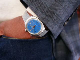 Vintage Omega Chronostop Driver Rare Blue Dial Men ' s Wrist Watch 1969 5