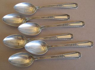 6 Antique Louis Xiv Sterling Silver Demitasse Spoons,  Towle Silversmiths