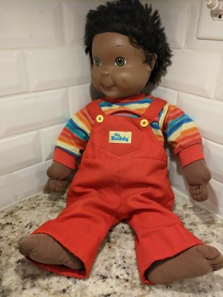 Vintage My Buddy Doll African American Black 22 " 1980s By Hasbro