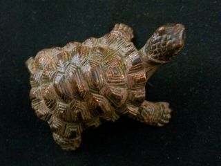 Antique Chinese Brass Hand Made Turtle Statue