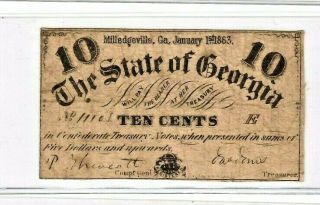 10 Cent " State Of Georgia " 1800 