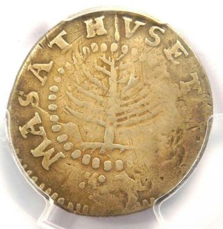 1652 Massachusetts Pine Tree Shilling 1s - Pcgs Fine Details - Rare Coin