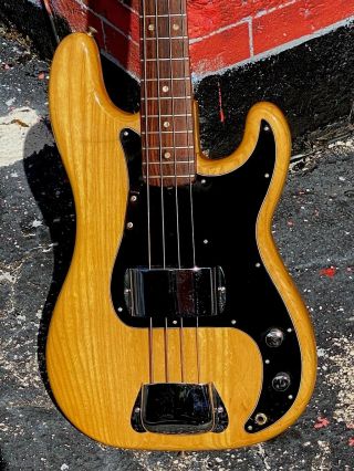 1977 Fender Precision Bass Rare Optional Natural Ash Body W/a Rosewood Neck