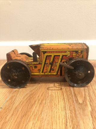 Vintage Antique Marx Mar Toys Wind Up Tin Climbing Tractor Made In Usa