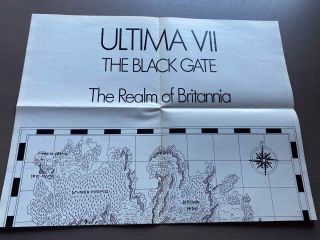 Ultima Vii The Black Gate - Vintage Computer Game Map - Rare Classic