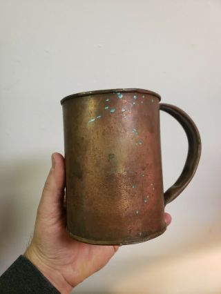 Antique Copper Beer Tankard Mug Stein Handmade Brewery Tavern Bar Drinking 3