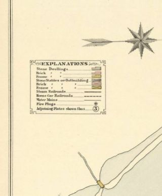 1884 READING BERKS COUNTY PA.  CHARLES EVANS CEMETERY WINDSOR - PIKE ST ATLAS MAP 3